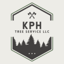KPH Tree Service LLC logo featuring crossed axes and forest silhouette